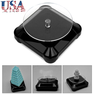 Rotating Display Stand 3.5'' Solar Powered Jewelry UV Light Curing Turntable,US