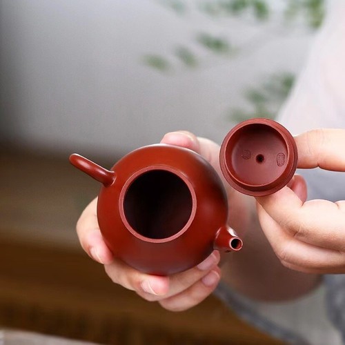 Tea Pot 100ml Real Yixing Zisha Dahongpao Clay Marked 7 Infuser Holes Master Pot - Picture 3 of 10