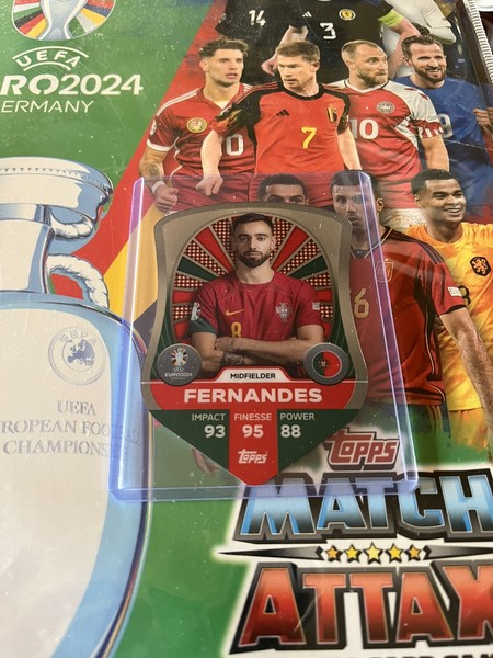 Topps Match Attax 2024 Euro UEFA Chrome Shield 6 Bruno Fernandes