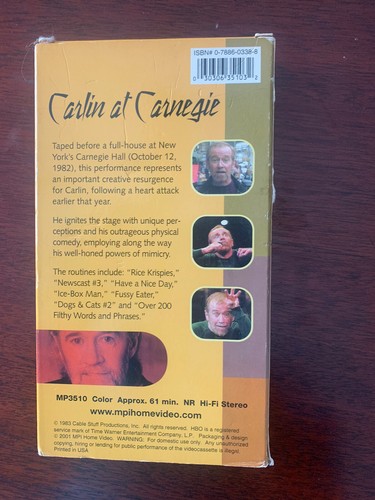 George Carlin Live At Carnegie Hall VHS 1983 - Bild 2 von 4