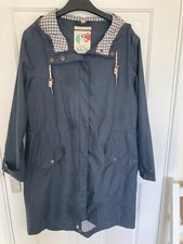 Seasalt Hellweather Mac Womens Waterproof Rain Coat Navy Blue Size 12