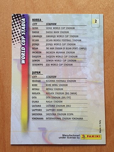 Panini World Cup 2002 Korea/Japan Trading Cards - Pick From Full Set - Picture 5 of 271