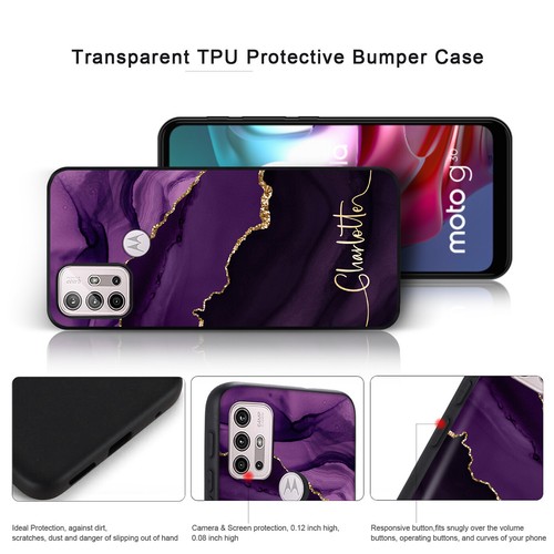 Personalised Phone Case For Motorola Moto G Play G Pure G Stylus Marble Cover - Photo 19 sur 59