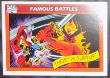 THOR VS. SURTUR FAMOUS BATTLES MARVEL COMICS KARTA KOLEKCJONERSKA