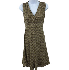 Muted Abstract Floral Dress Womens Size S Neutral Brown Old Navy Sleeveless