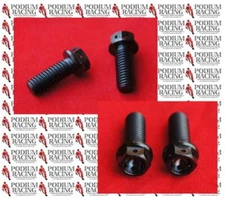 DUCATI BLACK TITANIUM REAR BRAKE CALIPER MOUNT BOLTS SAFETY WIRED 1198