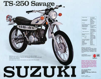 1975 SUZUKI TS250 VINTAGE MOTORCYCLE POSTER PRINT 28x36 9 MIL PAPER | eBay
