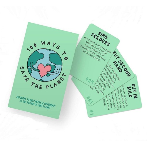 100 ways to save the planet cards | eco friendly present