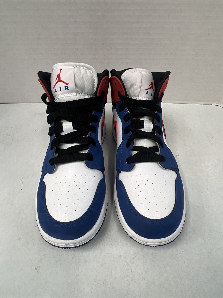 Jordan 1 Mid SE GS Multicolored Swoosh 2019 Size 4Y Used BQ6931