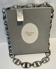 Vintage CHRISTIAN DIOR Paris Silvertone Metal Link Accent Belt Necklace Tag Box — photo 3