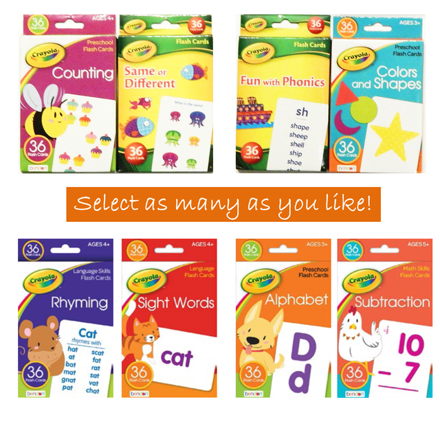 Crayola Flash Cards For Toddlers 3+ Alphabet Phonics Counting Colors