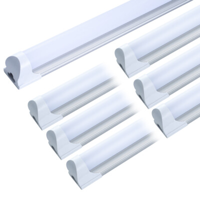 6 PACK 2FT 4FT 5FT 6FT 8FT LED Shop Lights Linkable Fixture High Output 6000K 