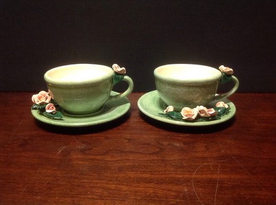 Signed Laraine Eggleston Tea Cup and Saucer Lot Of 2 Warner Bros. 1996