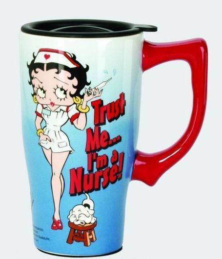 Betty Boop Travel Mug Nurse Blue Design Ceramic For Sale Online
