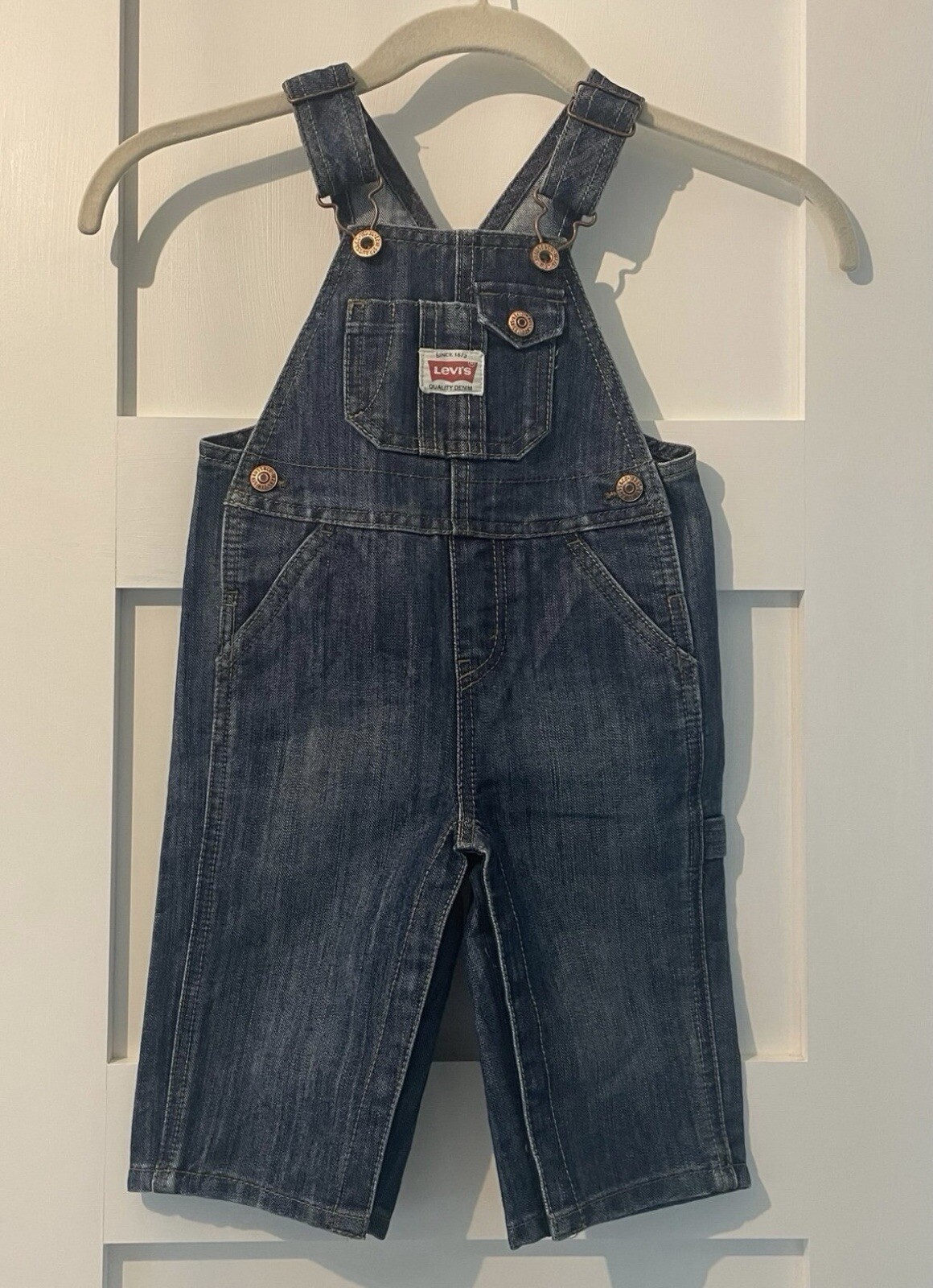Levis Overalls Blue Denim Carpenter Classic Jean Kids Baby Boys 12 Month EUC