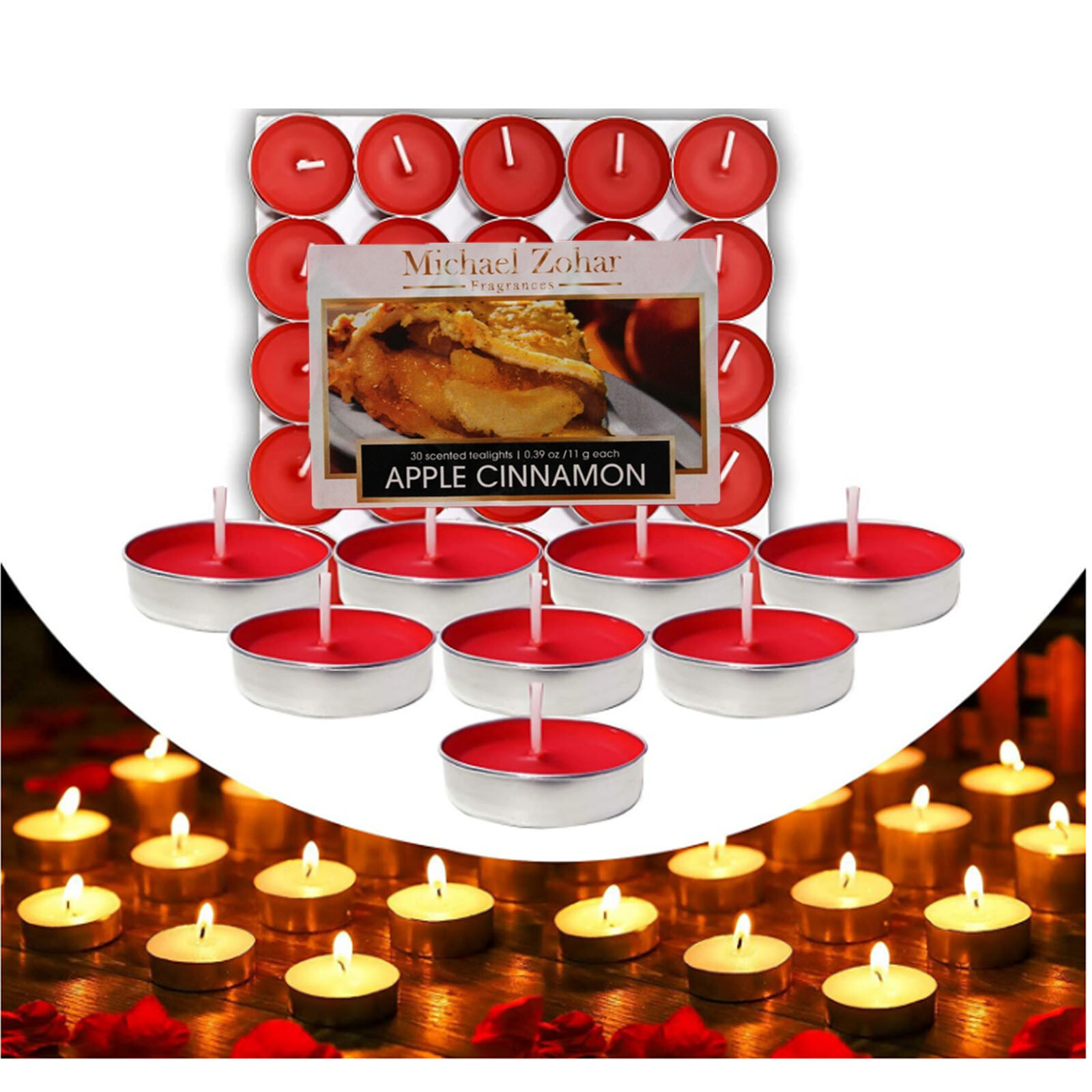 Scented Tea Lights Candles Apple Cinnamon Candles 45hr Low Temperature