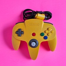 Official Nintendo 64 YELLOW Controller AUTHENTIC   OEM N64 Remote NUS-005 USED