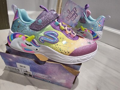 Skechers Girls Light Up Sneakers Shoes Size 3
