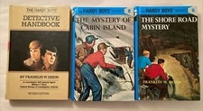 3 Hardy Boys Books Detective Handbook, Cabin Island, Shore Road Franklin Dixon