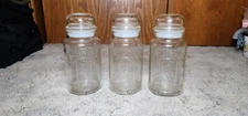 Rare Vintage Planters Mr Peanuts Jars 75th Anniversary Clear Glass 1981 Set Of 3