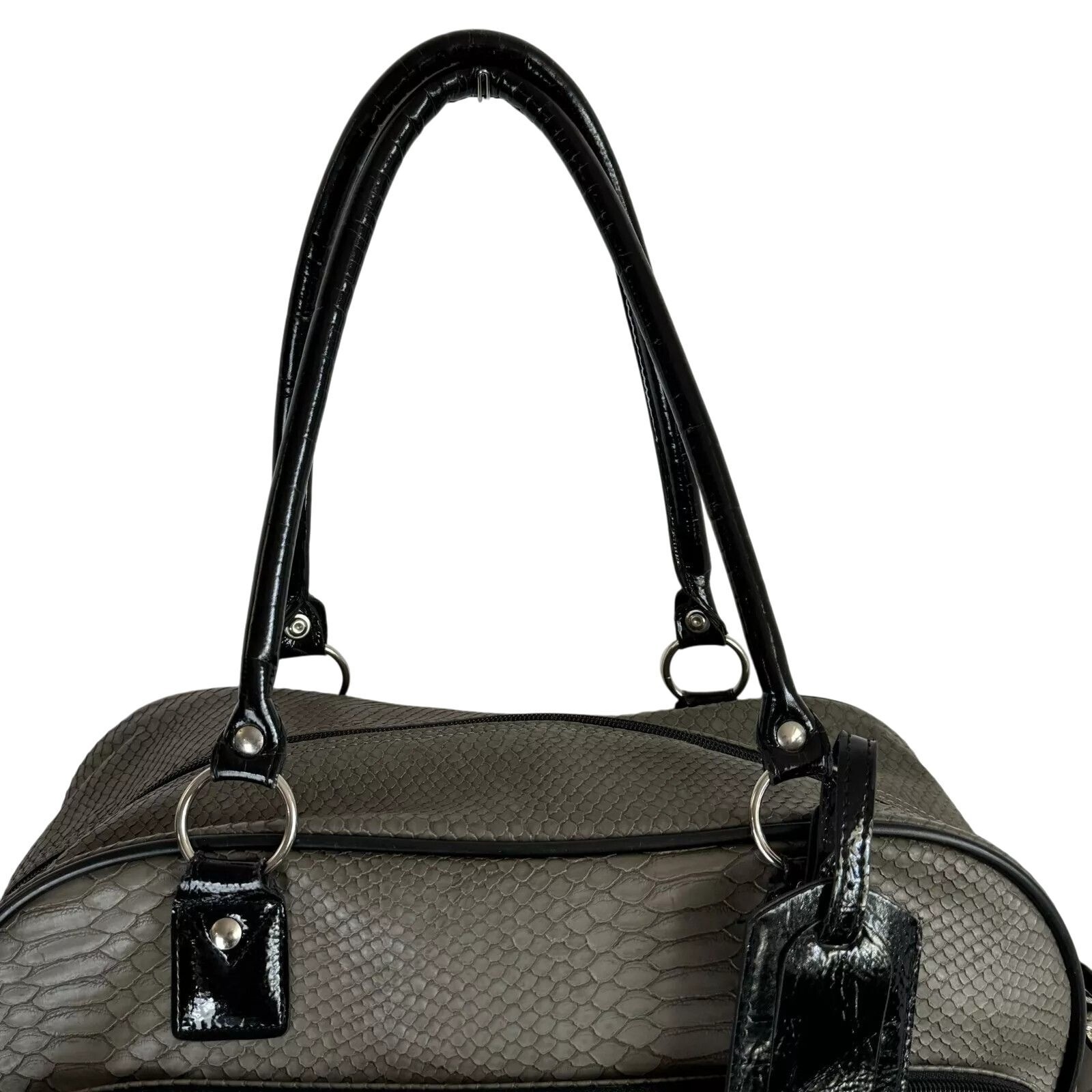 Guess Womens Diaper Bag Grey Python-Embossed with… - image 10