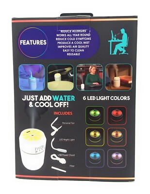 Hydro Mist 4 in1 Personal USB Humidifier and 10 Replacement Filters 