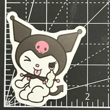 Kuromi - Tongue Wink Flirt - Vinyl Sanrio Sticker Sticker Bomb Notebook KAWAII