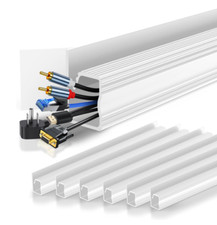 6 Pack Cable Management Under Desk J Channel Raceway with Double-Sided Adhesive