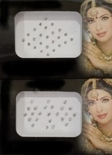 12 Stripes Assorted Rhinestone Crystal Self Stick Bindi Festival Face Sticker FS