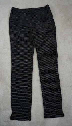 NEW! URBAN DICTION Women's Black/White Polka Dot High-Waist Straight-Leg Pants M