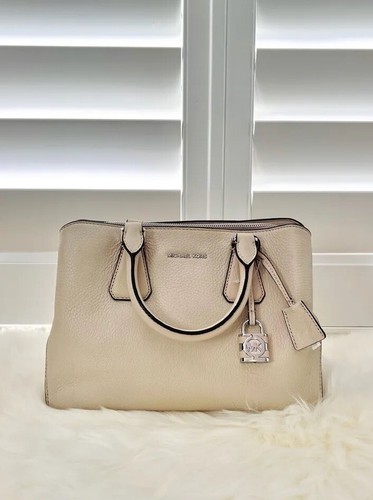 NWT Michael Kors MK Medium Camille Leather Satchel Bag Crossbody HandBag Ballet - Picture 2 of 16