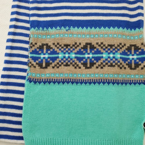 NEW Talbots - Multicolor Fair Isle Nylon/Lambswool Scarf w/Tags (Retail $59.50) - Picture 2 of 8