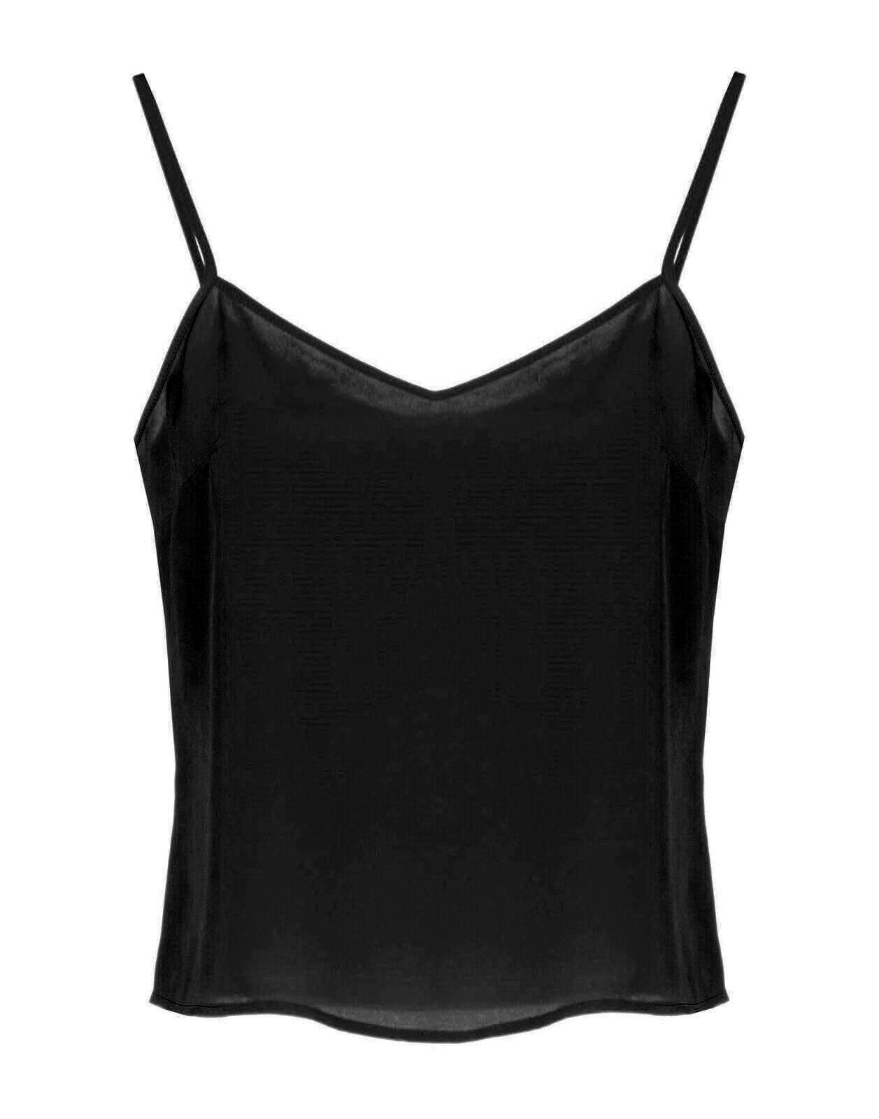 TWINSET Milano NEW Crepe Black Cami Strappy Top Size 40 XS S