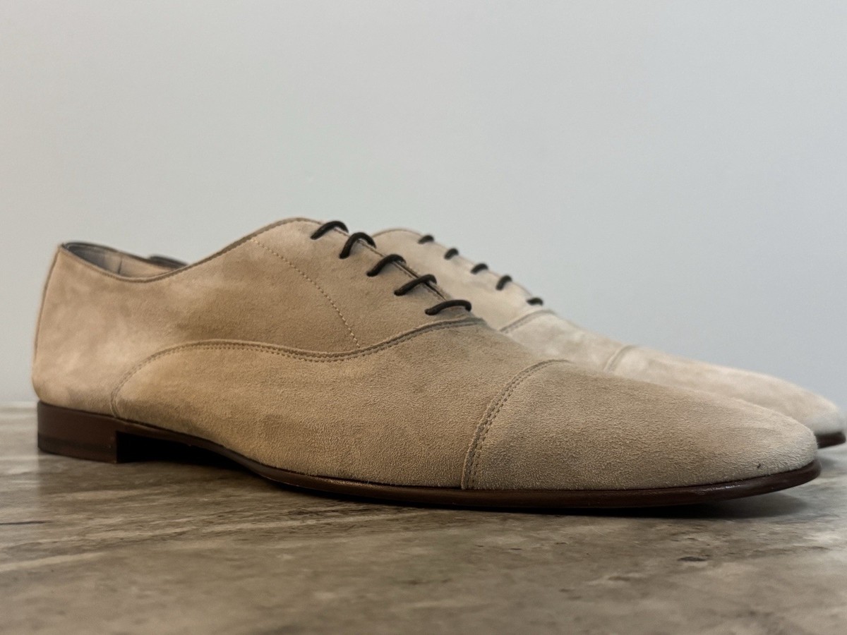 ISAIA NAPOLI SUEDE OXFORDS LACE UPS DERBY BLUCHER 43.5 / US 