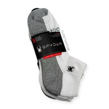 Spyder Low Cut White Grey 5 Pairs Socks Men s Size 6-12