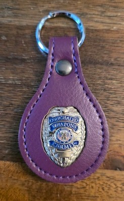 Concealed Carry Badge Leather Keychain