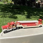 Tonka Diecast Fire Ladder Truck Fire Vehicle Model, Red/White
