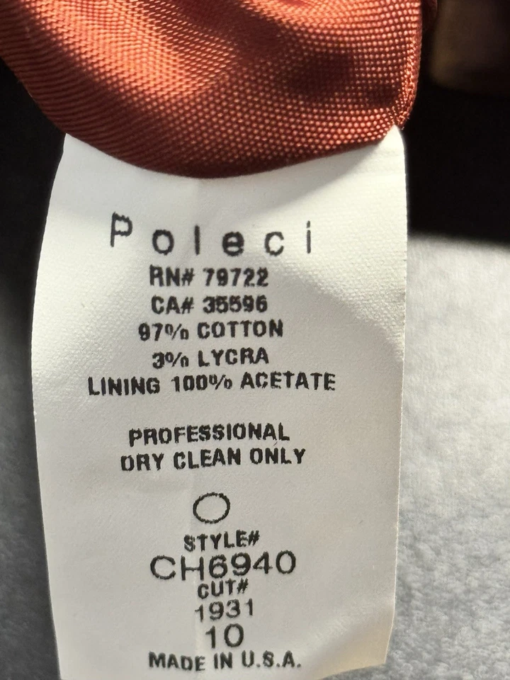 Poleci Women’s Brown Check Asymmetrical Hem Skirt Size 10 Made in USA - Image 4 of 4