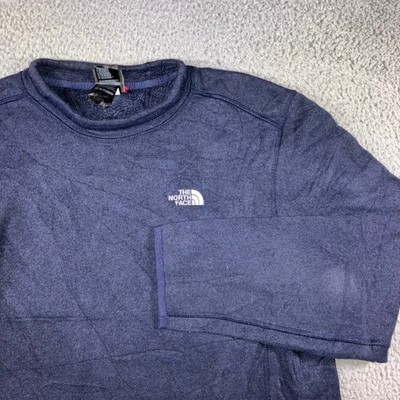 The North Face Sweatshirt Men XL Navy Blue Fleece Lined Logo Hiking Outdoor