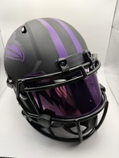 Casco Ray Lewis Autografiado Ravens Eclipse Réplica Tamaño Completo - Certificado de Autenticidad BAS - Visera