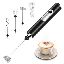 Electric Milk Frother Handheld Whisk Mixer Stirrer Coffee Egg USB Rechargeable