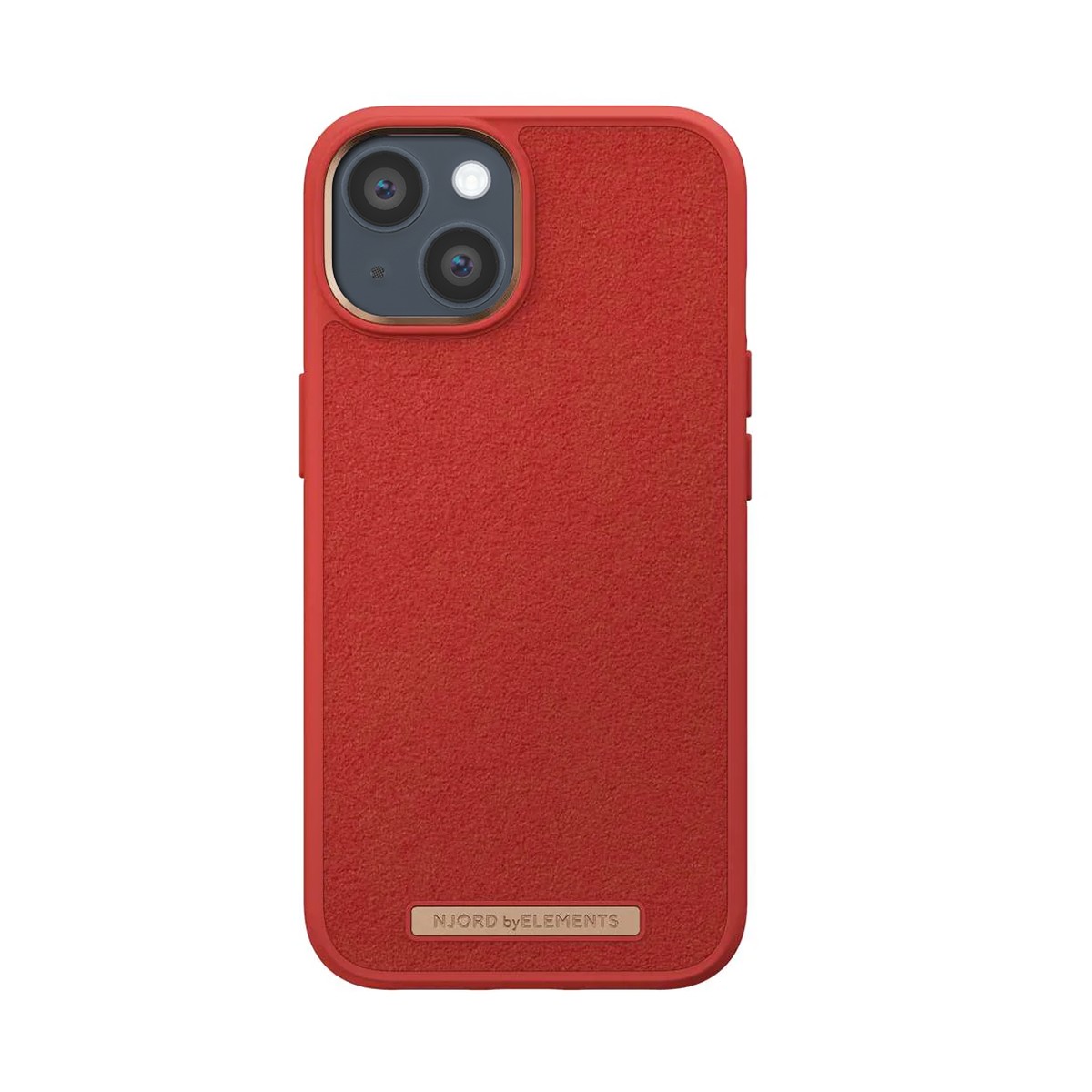 Coque iPhone 14 Plus orange Njord fine et résistante en cuir vegan