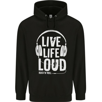Musik Live Life Laut Rock n Roll Gitarre Kinder Kapuzenpulli