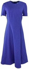Carolina Herrera Crewneck Twill Midi Dress in Ultramarine
