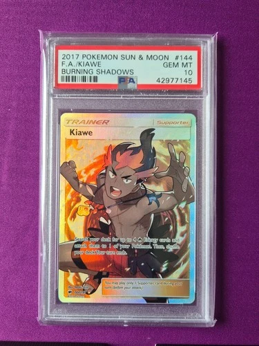 PSA 10 - SM Burning Shadows - Kiawe - 144/147 - Full Art Ultra Rare