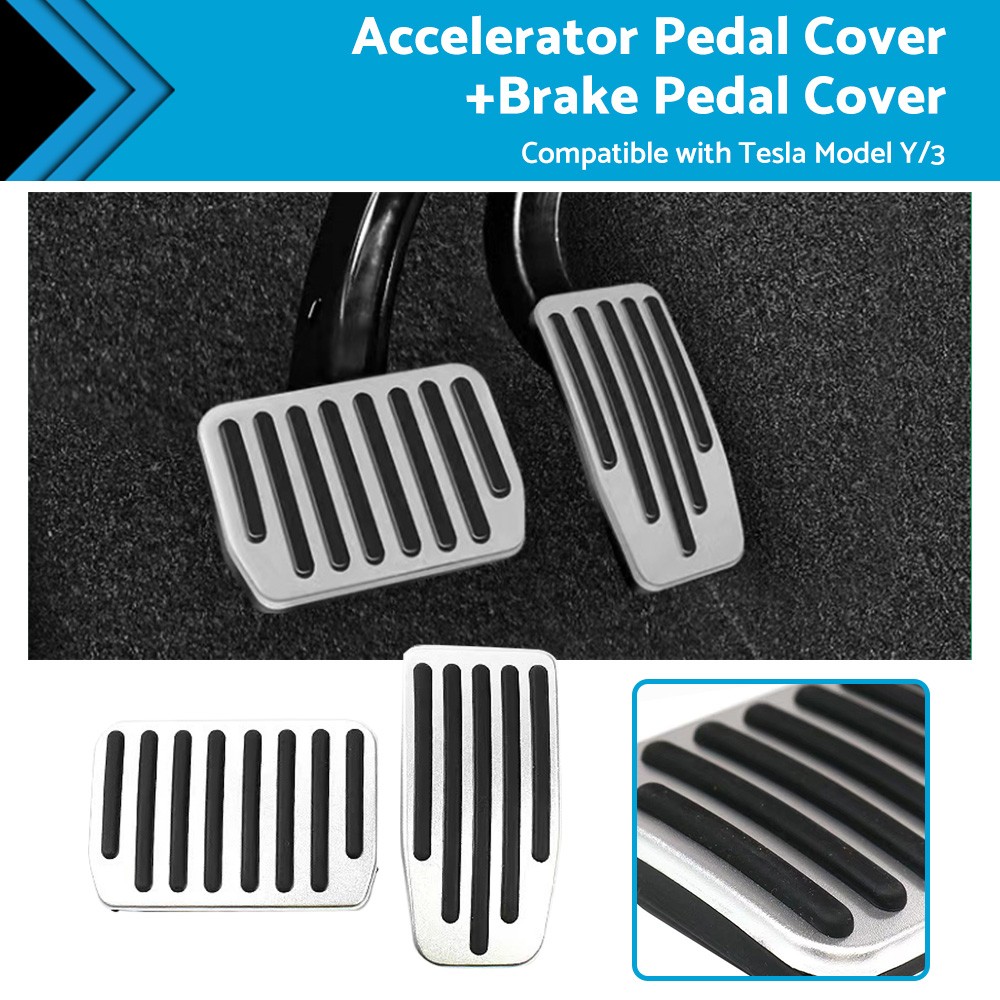 Foot Pedal Aluminum Pads Cover for Tesla Model Y Model 3