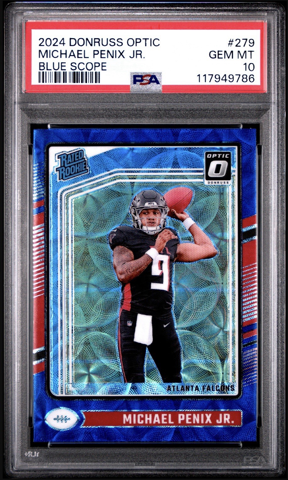 2024 Panini Donruss Optic Michael Penix Jr. Blue Scope Rated Rookie #279 PSA 10