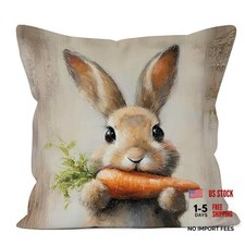 Neutral Easter Bunny Pillow Cover 18x18 Double Multicolour-easter Bunny-2