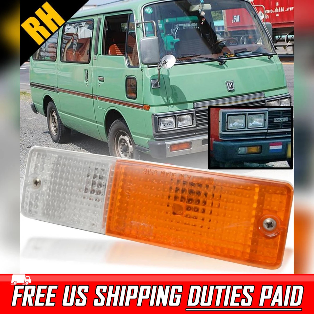FIT NISSAN CARAVAN URVAN E23 80-86 FRONT BUMPER TURN SIGNAL LAMP
