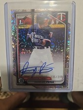 2024 Bowman Chrome Dameury Pena 1st Speckle Refractor 235/299 Autograph TWINS